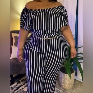 Ruffle Off The Shoulder Jumpsuit - VIBE (1X)